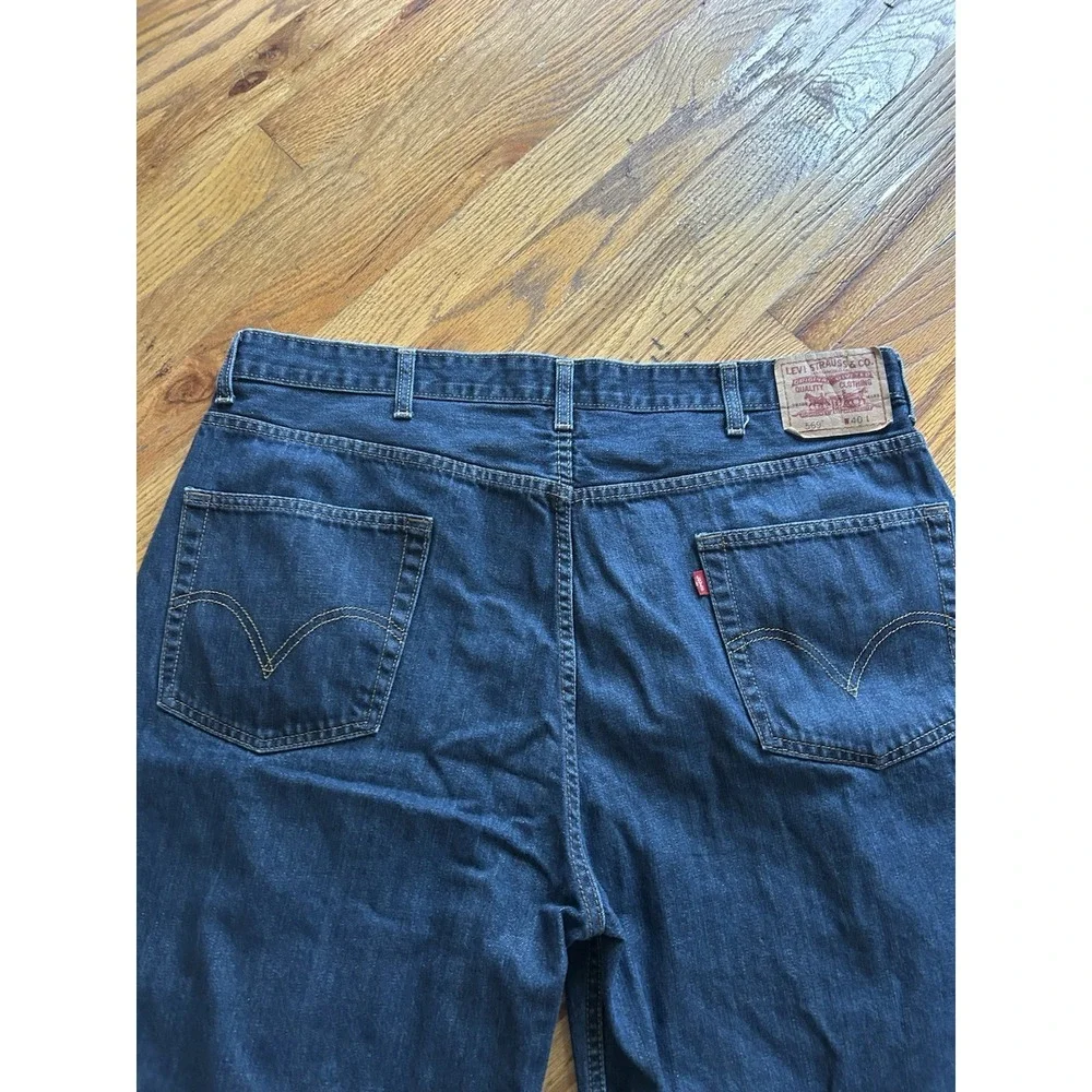 Levis Mens 569 Jean Shorts Blue Size 40 Loose Straight Denim Skate Grunge HipHop
